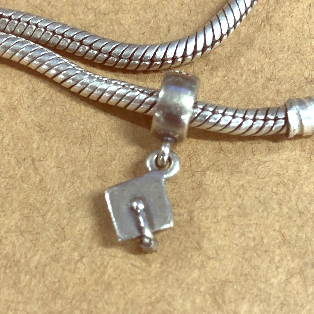 Sterling Silver Pandora Grad Cap Charm